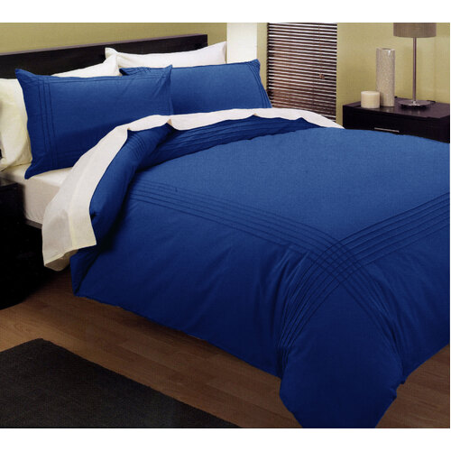Kingtex Pintuck Quilt Cover Set Blue Queen - Main Image