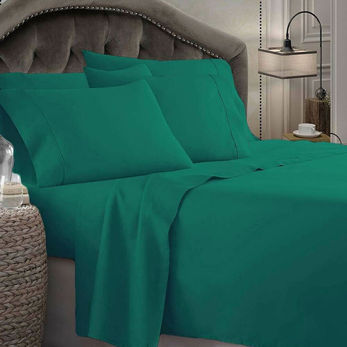 Shangri La 1800 Series Microfibre Sheet Set Teal Queen - Main Image