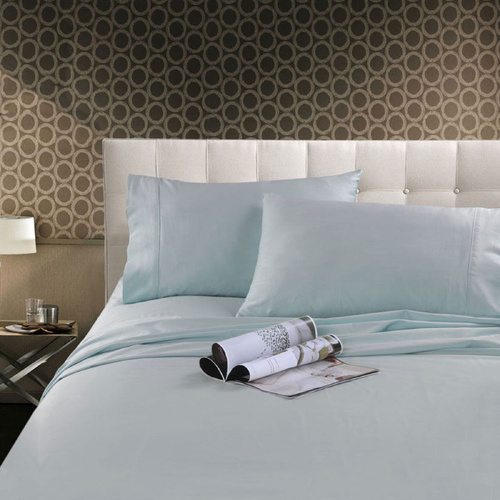 Kingtex 300TC Cotton Sheet Set Ice Blue King - Main Image
