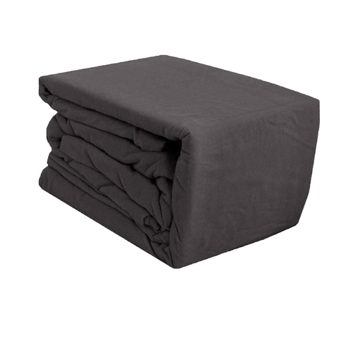 Ramesses Egyptian Cotton Flannel Sheet Set Charcoal Single - Main Image