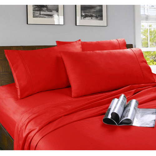 Kingtex Microfibre Sheet Set Red King - Main Image