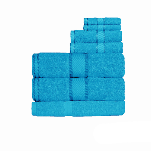 Kingtex 550gsm Cotton 7 Pce Bath Sheet Set Aqua - Main Image