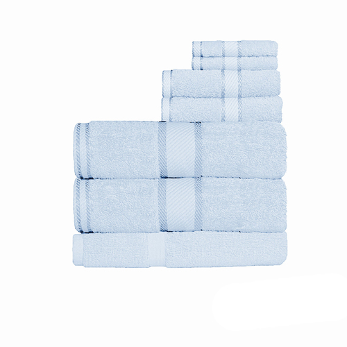 Kingtex 550gsm Cotton 7 Pce Bath Sheet Set Baby Blue - Main Image