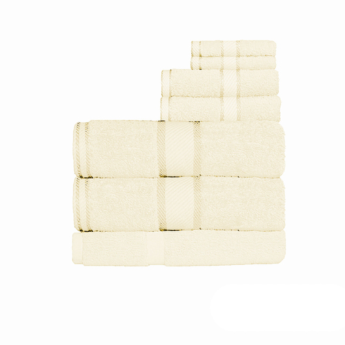 Kingtex 550gsm Cotton 7 Pce Bath Sheet Set Cream - Main Image