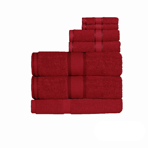 Kingtex 550gsm Cotton 7 Pce Bath Sheet Set Red - Main Image