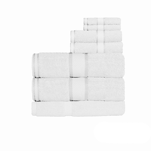 Kingtex 550gsm Cotton 7 Pce Bath Sheet Set White - Main Image