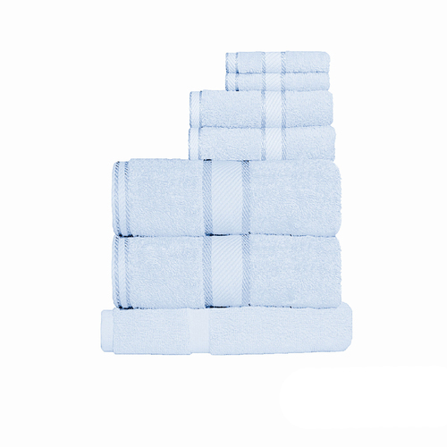 Kingtex 550gsm Cotton 7 Pce Towel Set Baby Blue - Main Image