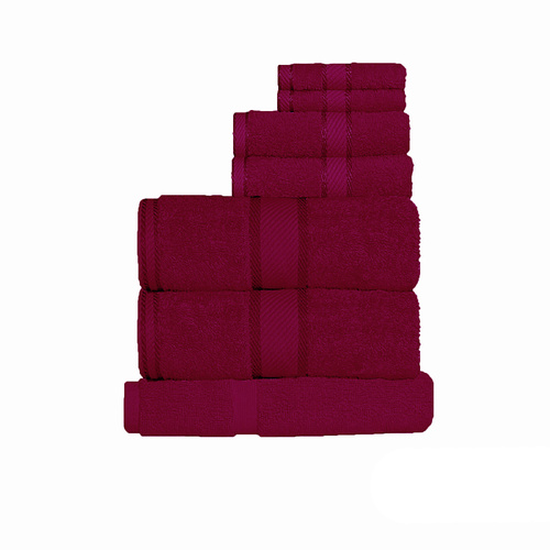 Kingtex 550gsm Cotton 7 Pce Towel Set Burgundy - Main Image
