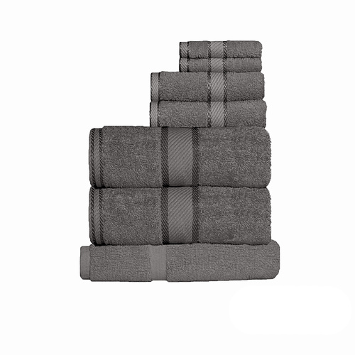 Kingtex 550gsm Cotton 7 Pce Towel Set Charcoal - Main Image
