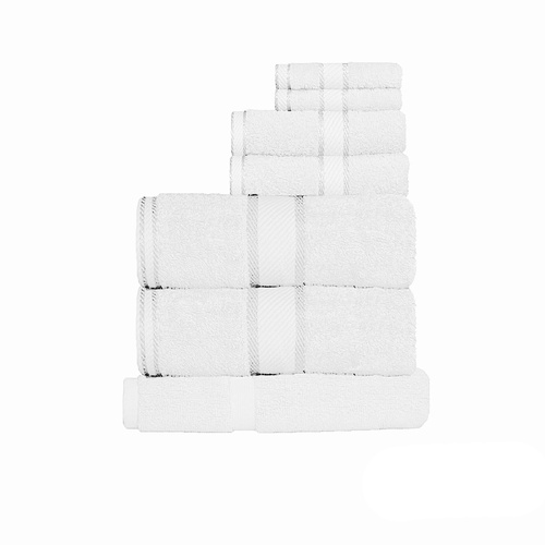 Kingtex 550gsm Cotton 7 Pce Towel Set White - Main Image