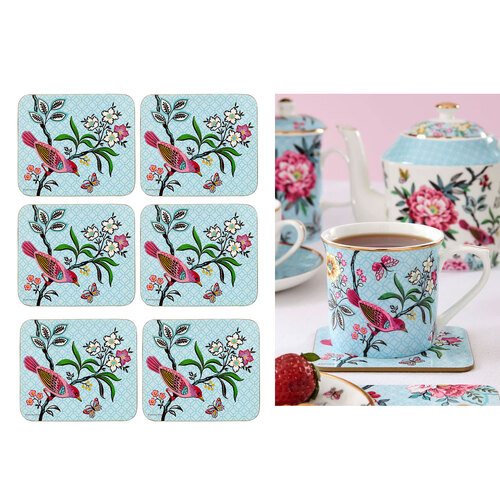 Set of 6 Jardin Peony Coasters 11x9.7x0.4cm - Main Image