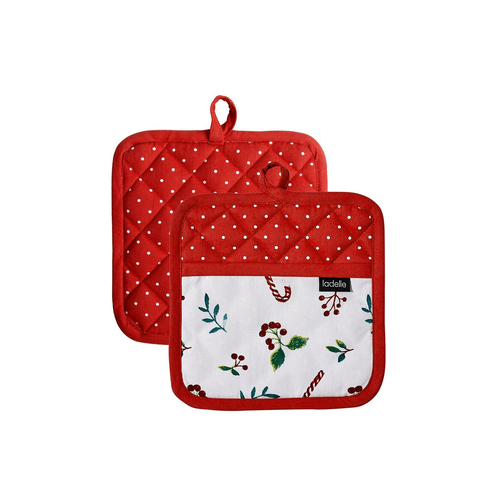 Ladelle Joyful Red Set of 2 Pot Holders 21 x 21 cm - Main Image
