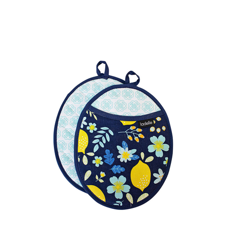 Ladelle Positano Navy Set of 2 Pot Holders 19 x 24 cm - Main Image