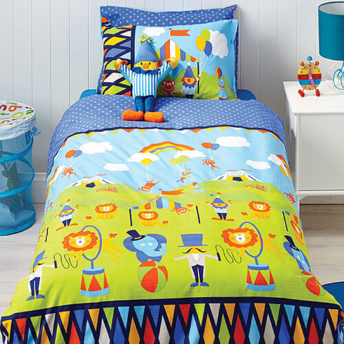 Cubby House Reversible Circus Fun Quilt Cover Set Double - Main Image