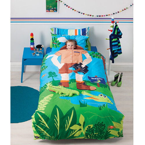 Cubby House Reversible Croc Hunter Quilt Cover Set Double - Main Image