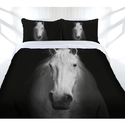 Just Home Midnight Horse Quilt Cover Set Queen - Main Image