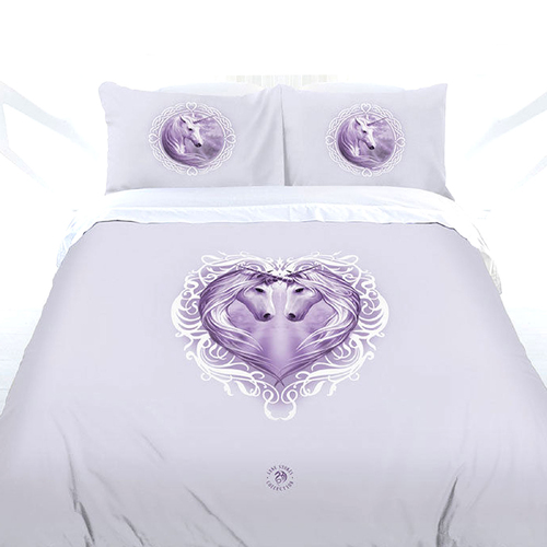 Anne Stokes White Unicorn Quilt Cover Set Double - Main Image