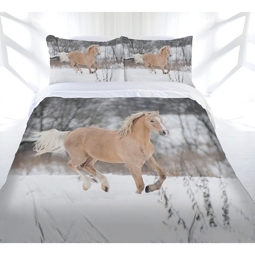 Just Home Winter Gallop Quilt Cover Set Double - Main Image