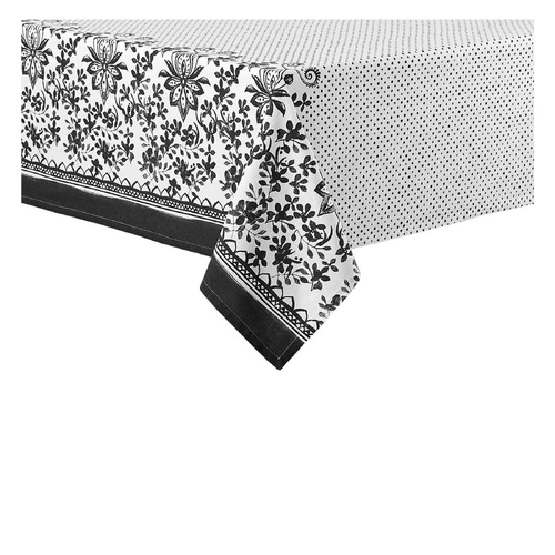 Ladelle Watercolour Floral Tablecloth 6 to 8 Seater Oblong 150 x 225 cm Black - Main Image