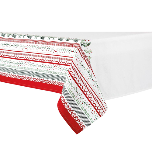 Ladelle Wonderful Christmas Xmas Festival Cotton Tablecloth Oblong 8 Seater 150 x 225 cm - Main Image