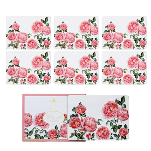 Ashdene Set of 6 Heritage Rose Table Placemats 29x21x0.4 cm - Main Image