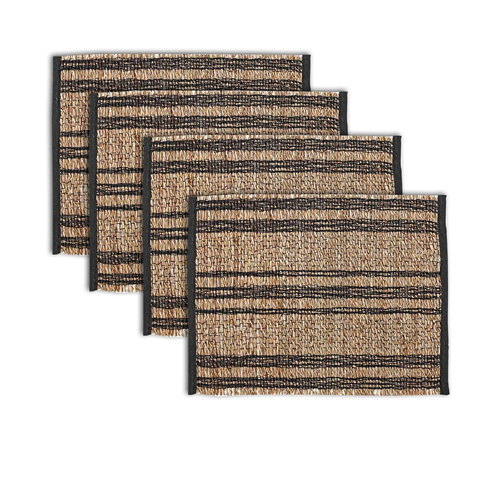 Ladelle Set of 4 Loma Woven Table Placemats Black - Main Image