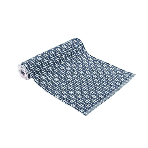 Ladelle Eden Ribbed Eco Recycled Cotton Table Runner 33 x 150 cm Navy - Main Image