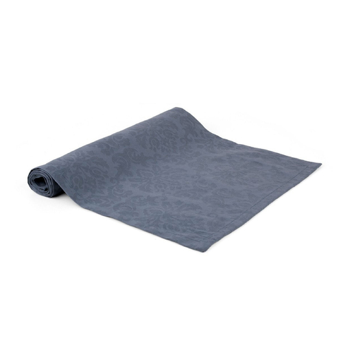 Ladelle Madison Blue 100% Cotton Damask Jacquard Table Runner 40 x 150 cm - Main Image