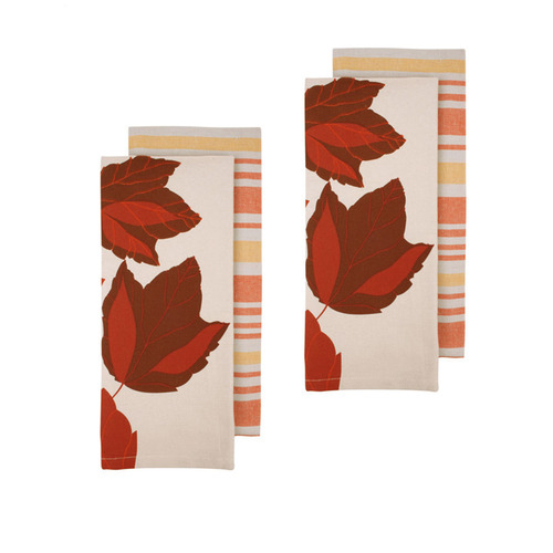 Ladelle Harvest Time Set of 4 Cotton Kitchen Towels Red - Main Image
