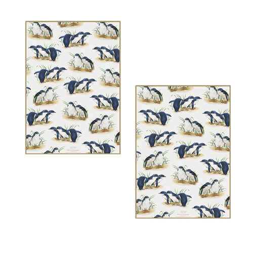 Set of 2 Birds of Australia Kitchen Tea Towels Penguin 50 x 70 cm - Main Image