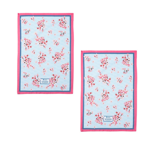 Ashdene Set of 2 Cherry Blossom Cotton Kitchen Tea Towels 50 x 70 cm - Main Image