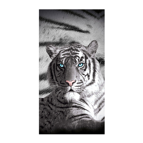 Just Home Blue Eyes Stripes Tiger Bath Beach Towel - Main Image