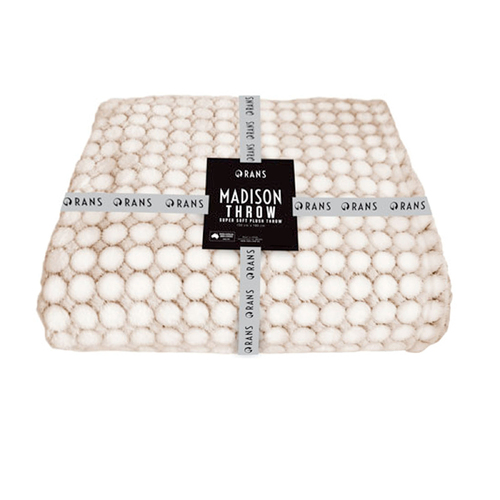 Rans Madison Plush Throw - Linen - Main Image