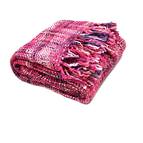 Rans Oslo Knitted Weave Throw 127x152cm - Barbie Doll - Main Image