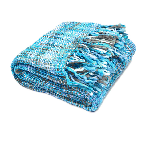 Rans Oslo Knitted Weave Throw 127x152cm - Aqua Marine - Main Image