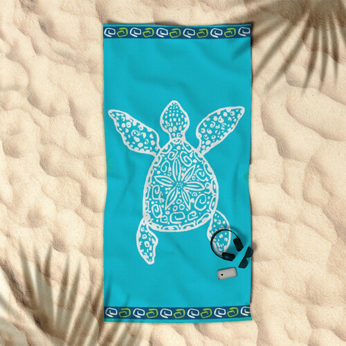 Rans Premium Cotton Jacquard Beach Towel Turtle - Main Image