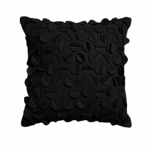 Rapee Petal Filled Cushion - Black - Main Image