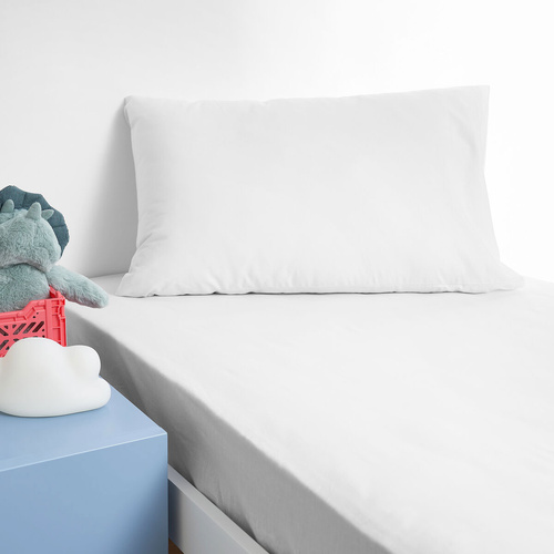 Minikins Junior Cotton Combo Fitted Sheet Set White Single - Main Image