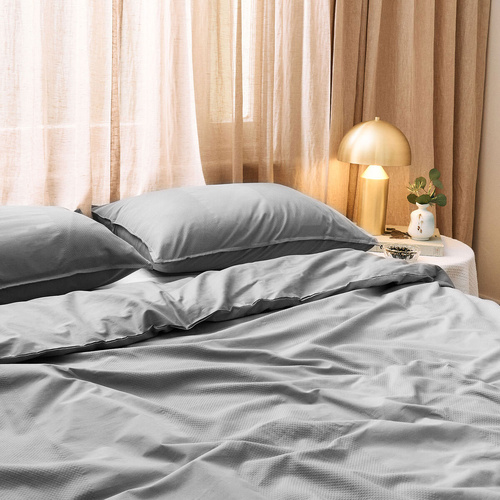 Dickies Cotton Waffle Texture Quilt Cover Set Grey King - Main Image
