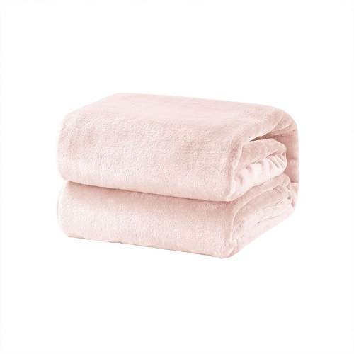 Super Soft Micro Flannel Plush Blanket Single 150 x 220 cm Blush - Main Image