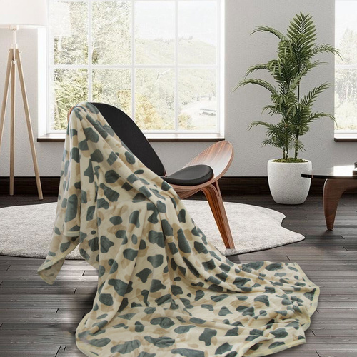 Animal Pattern Soft Flannel Plush Queen Size Blanket 220 x 240cm Jaguar - Main Image