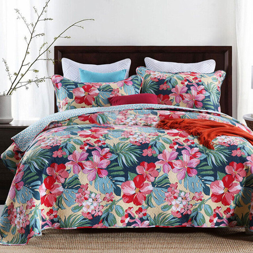 100% Cotton Lightly Quilted Coverlet Set Samoana Queen 230 x 250 cm - Main Image