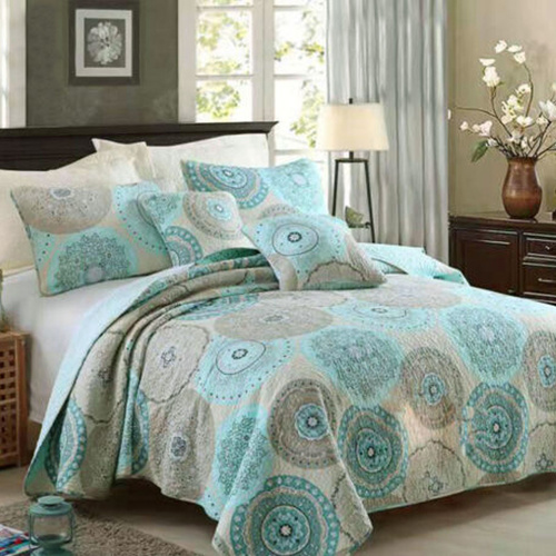 100% Cotton Lightly Quilted Coverlet Set Suzani Queen - Main Image