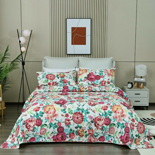 100% Cotton Lightly Quilted Coverlet Set Tongan Queen 230 x 250 cm - Main Image