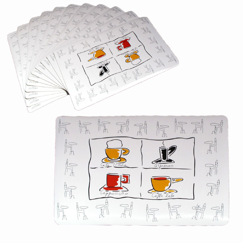 Set of 12 PVC Easy Care Placemats - Coffee House - Main Image