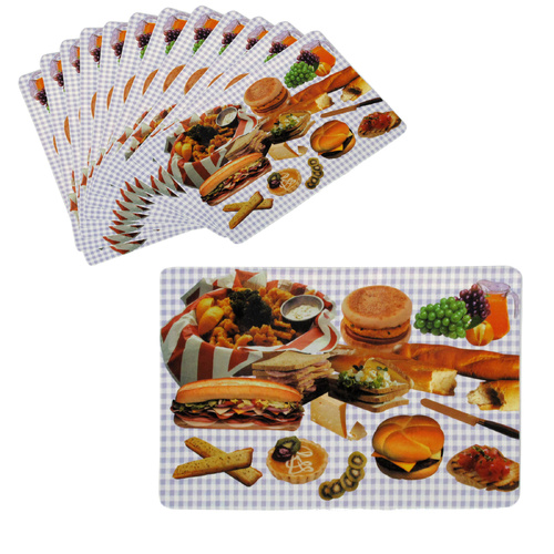 Set of 12 PVC Easy Care Placemats - Delicious Meals - Main Image