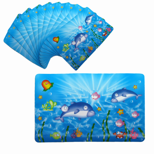 Set of 12 PVC Easy Care Placemats - Dolphin Love - Main Image