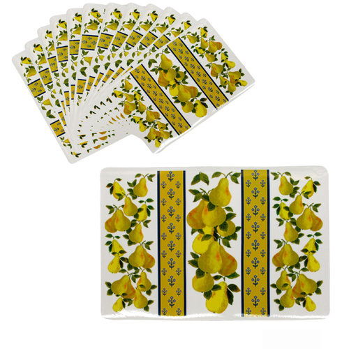 Set of 12 PVC Easy Care Placemats - Pears - Main Image