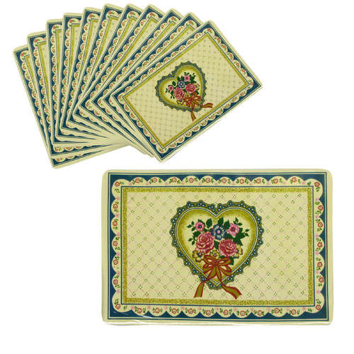 Set of 12 PVC Easy Care Placemats - Valentine - Main Image