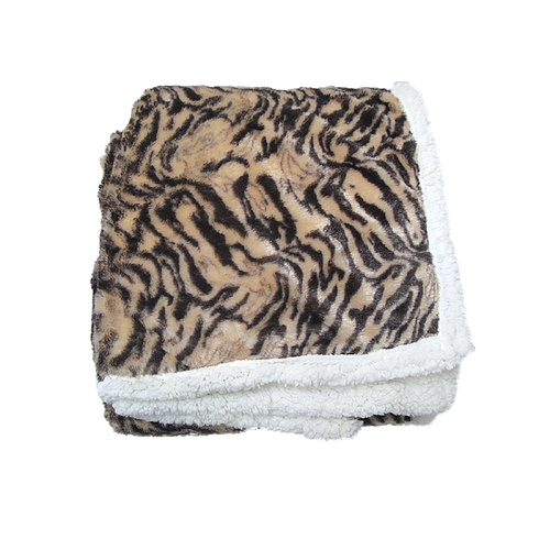 Luxury Faux Fur Reversible Throw Rug - Mountain Cat - Main Image